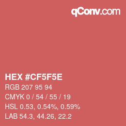 Color code: HEX #CF5F5E | qconv.com