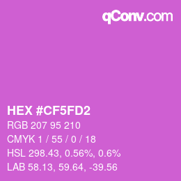 カラーコード: HEX #CF5FD2 | qconv.com
