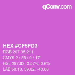 颜色代码: HEX #CF5FD3 | qconv.com