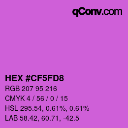 颜色代码: HEX #CF5FD8 | qconv.com