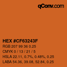 Code couleur: HEX #CF63243F | qconv.com