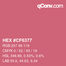颜色代码: HEX #CF6377 | qconv.com
