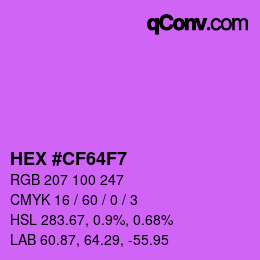 Color code: HEX #CF64F7 | qconv.com