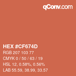 カラーコード: HEX #CF674D | qconv.com