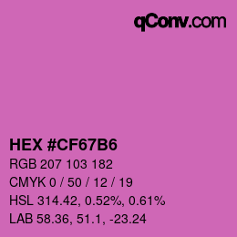 Color code: HEX #CF67B6 | qconv.com