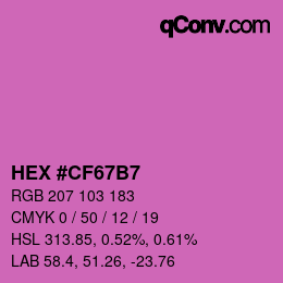 Color code: HEX #CF67B7 | qconv.com