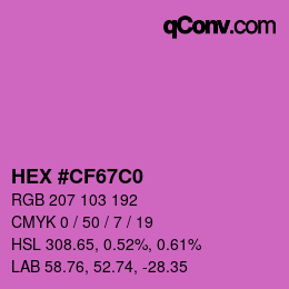 Color code: HEX #CF67C0 | qconv.com