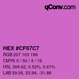 Color code: HEX #CF67C7 | qconv.com