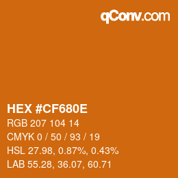 Color code: HEX #CF680E | qconv.com