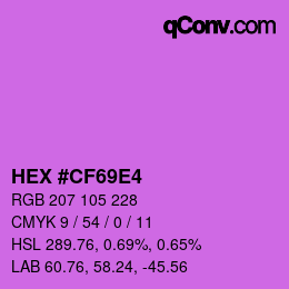Color code: HEX #CF69E4 | qconv.com