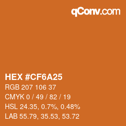 Color code: HEX #CF6A25 | qconv.com