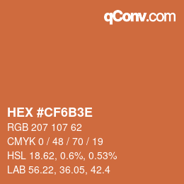 カラーコード: HEX #CF6B3E | qconv.com