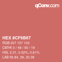 Color code: HEX #CF6B67 | qconv.com