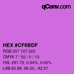 Color code: HEX #CF6BDF | qconv.com