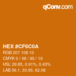 Color code: HEX #CF6C0A | qconv.com