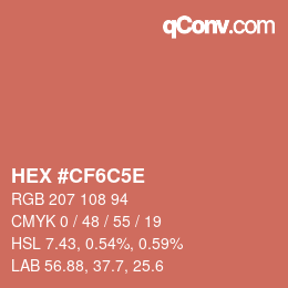 Color code: HEX #CF6C5E | qconv.com