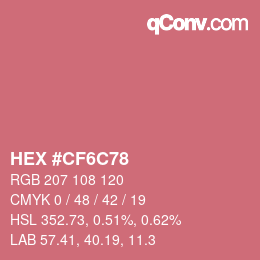 Color code: HEX #CF6C78 | qconv.com