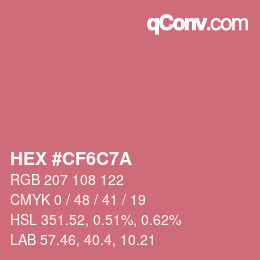 Color code: HEX #CF6C7A | qconv.com