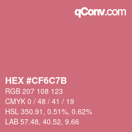 カラーコード: HEX #CF6C7B | qconv.com
