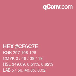 Código de color: HEX #CF6C7E | qconv.com