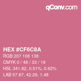 Color code: HEX #CF6C8A | qconv.com