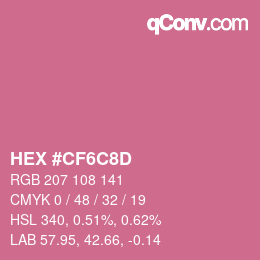 カラーコード: HEX #CF6C8D | qconv.com