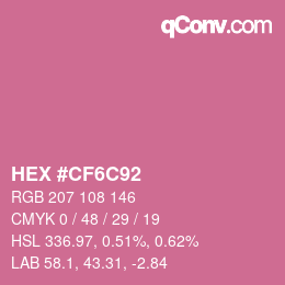 Código de color: HEX #CF6C92 | qconv.com
