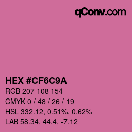 Color code: HEX #CF6C9A | qconv.com