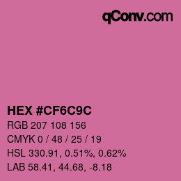 Color code: HEX #CF6C9C | qconv.com
