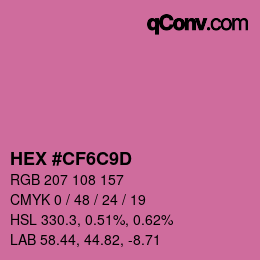 Color code: HEX #CF6C9D | qconv.com