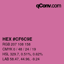 Color code: HEX #CF6C9E | qconv.com