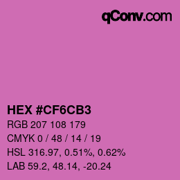 Color code: HEX #CF6CB3 | qconv.com