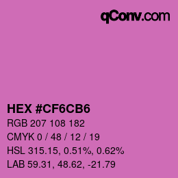 Color code: HEX #CF6CB6 | qconv.com