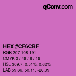 Color code: HEX #CF6CBF | qconv.com