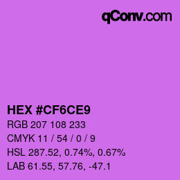 Color code: HEX #CF6CE9 | qconv.com