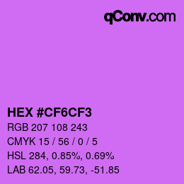 Color code: HEX #CF6CF3 | qconv.com