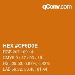 Color code: HEX #CF6D0E | qconv.com