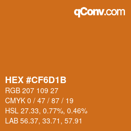 Color code: HEX #CF6D1B | qconv.com