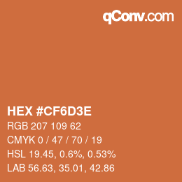 カラーコード: HEX #CF6D3E | qconv.com