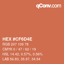 Color code: HEX #CF6D4E | qconv.com
