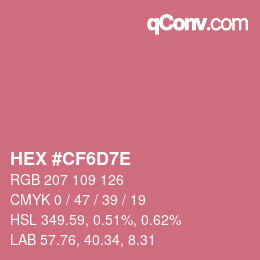 Color code: HEX #CF6D7E | qconv.com