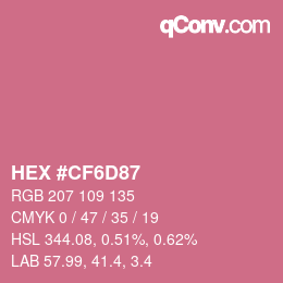 Color code: HEX #CF6D87 | qconv.com