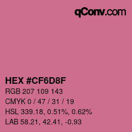 Color code: HEX #CF6D8F | qconv.com