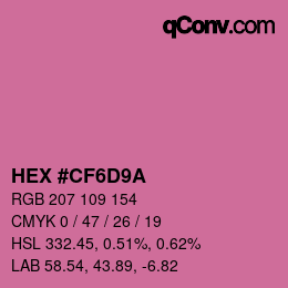 Color code: HEX #CF6D9A | qconv.com