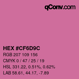 Color code: HEX #CF6D9C | qconv.com