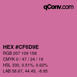 Color code: HEX #CF6D9E | qconv.com