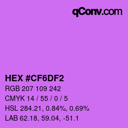 Color code: HEX #CF6DF2 | qconv.com