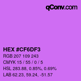 Color code: HEX #CF6DF3 | qconv.com