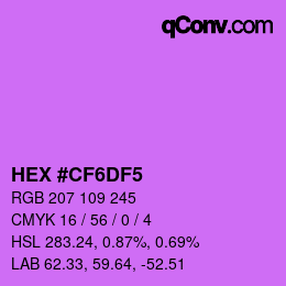 Color code: HEX #CF6DF5 | qconv.com