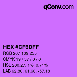 Color code: HEX #CF6DFF | qconv.com